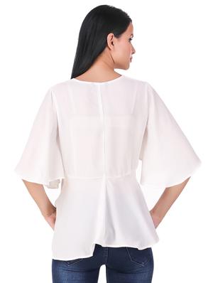 bell sleeved asymmetric top - 16698339 - Standard Image - 3