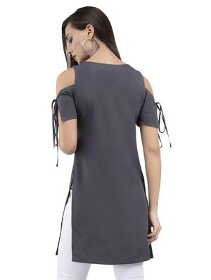key hole neck cold shoulder top - 16698472 - Standard Image - 3