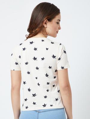 round neck quirky print tee - 16698535 - Standard Image - 3