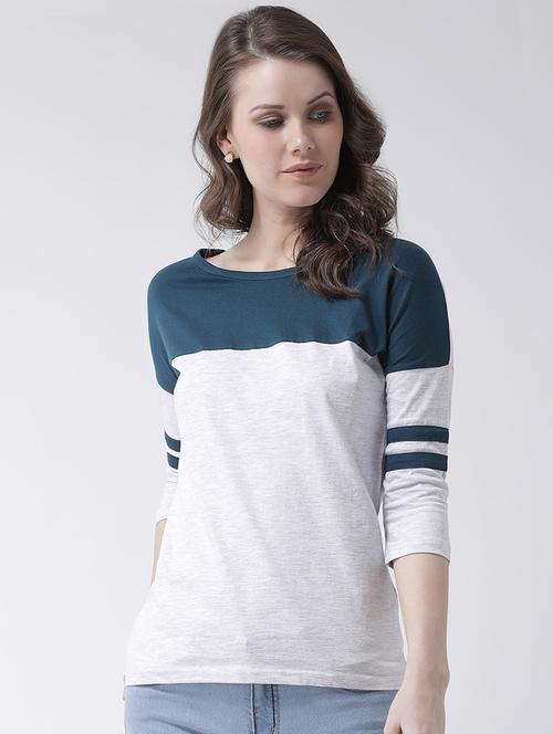 crew neck color block tee - 16698548 - Standard Image - 1