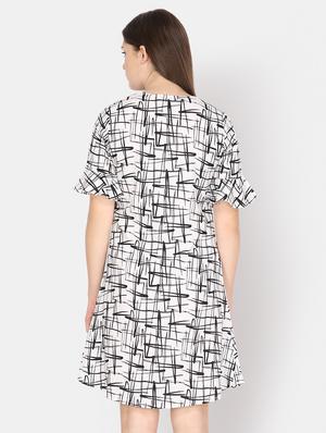 abstract a-line ethnic dress - 16698607 - Standard Image - 3