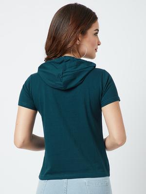 short sleeved quirky text hooded tee - 16699039 - Standard Image - 3