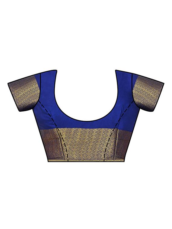 ethnic motif kanjivaram saree with blouse - 16699138 - Zoom Image - 3