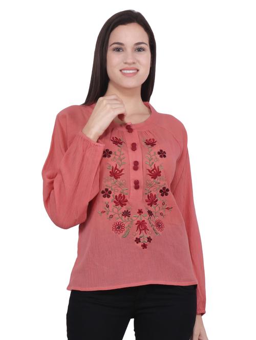 embroidered a-line kurti - 16699280 - Standard Image - 1
