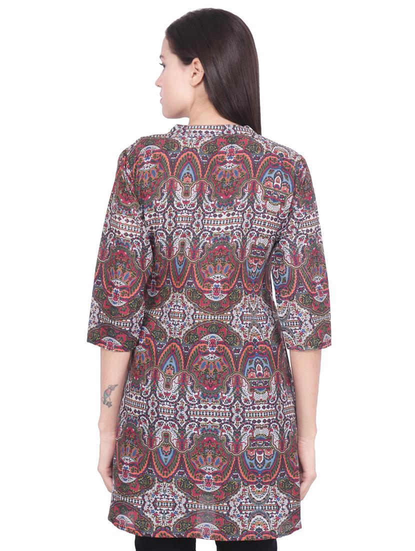 kalamkari a-line kurti - 16699284 - Zoom Image - 3