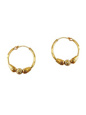 gold brass hoop earring - 16699289 - Standard Image - 3