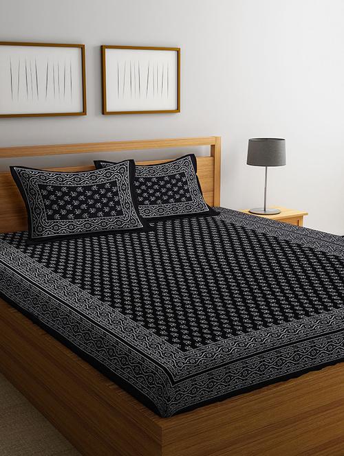 cotton printed king king size bed sheet with 2 pillow covers - 16699436 - Standard Image - 1