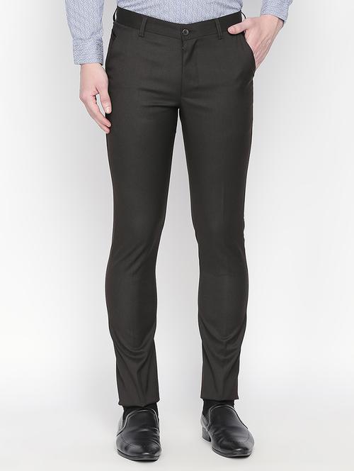 black solid flat front formal trouser - 16699719 - Standard Image - 1