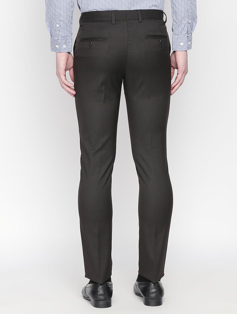 black solid flat front formal trouser - 16699719 - Zoom Image - 3