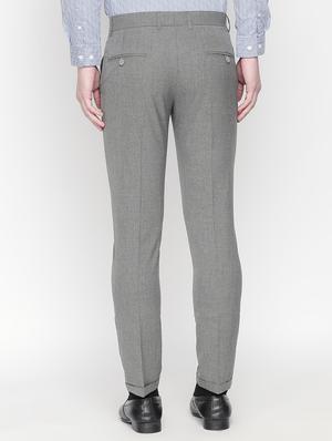 grey textured flat front formal trouser - 16699728 - Standard Image - 3