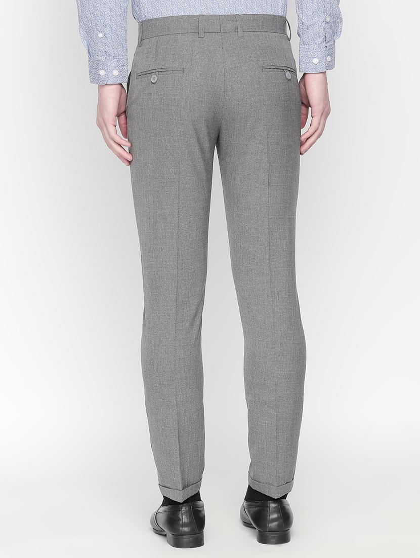 grey textured flat front formal trouser - 16699728 - Zoom Image - 3