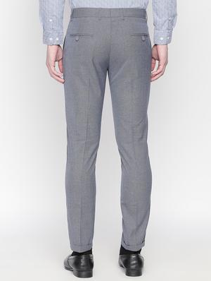 grey textured flat front formal trouser - 16699729 - Standard Image - 3