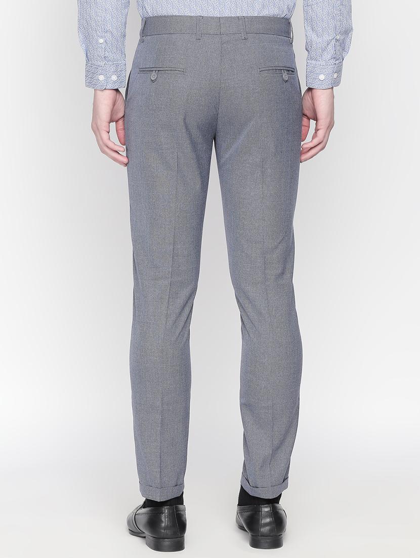 grey textured flat front formal trouser - 16699729 - Zoom Image - 3