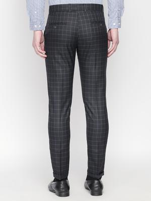 black checkered flat front formal trouser - 16699731 - Standard Image - 3