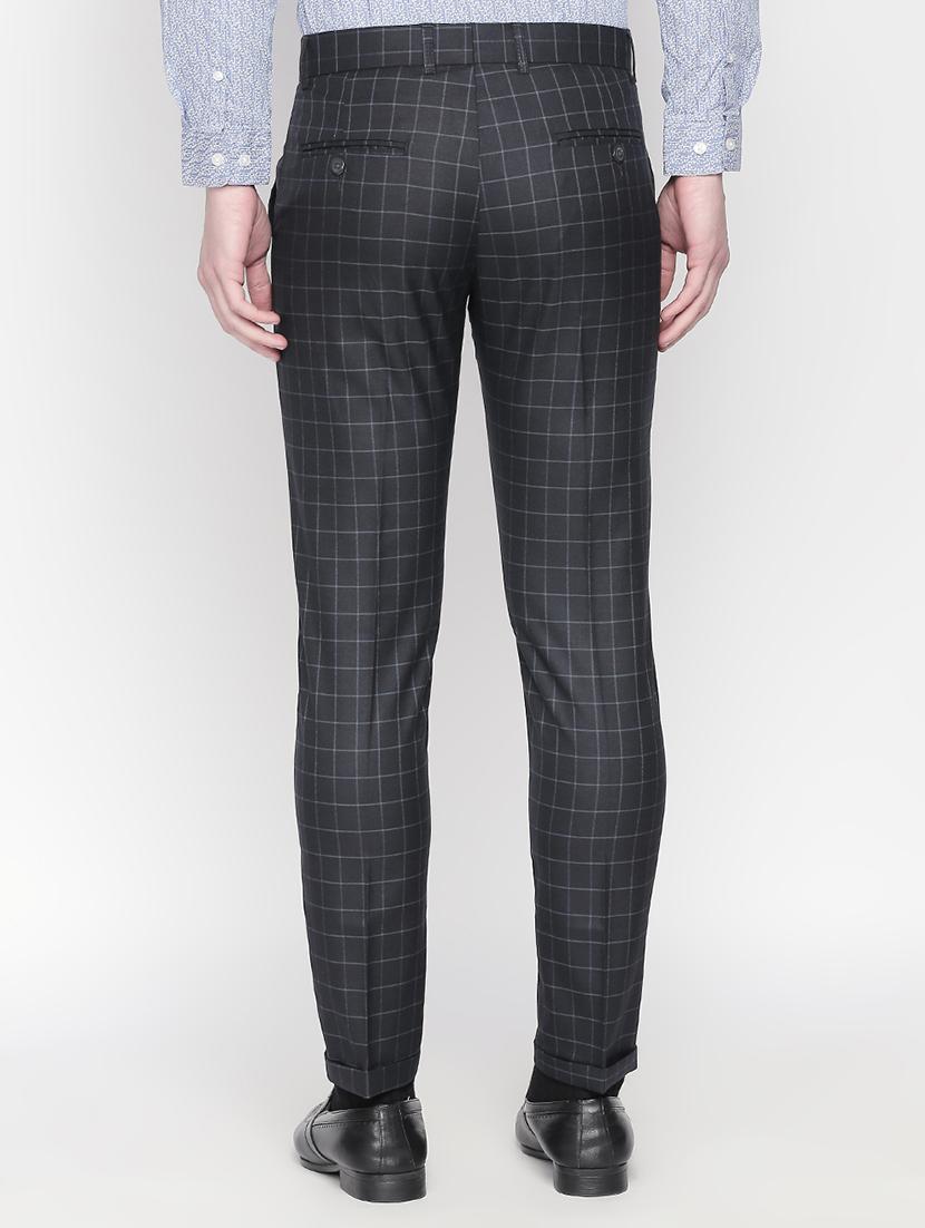 black checkered flat front formal trouser - 16699731 - Zoom Image - 3