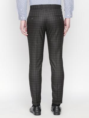black checkered flat front formal trouser - 16699732 - Standard Image - 3