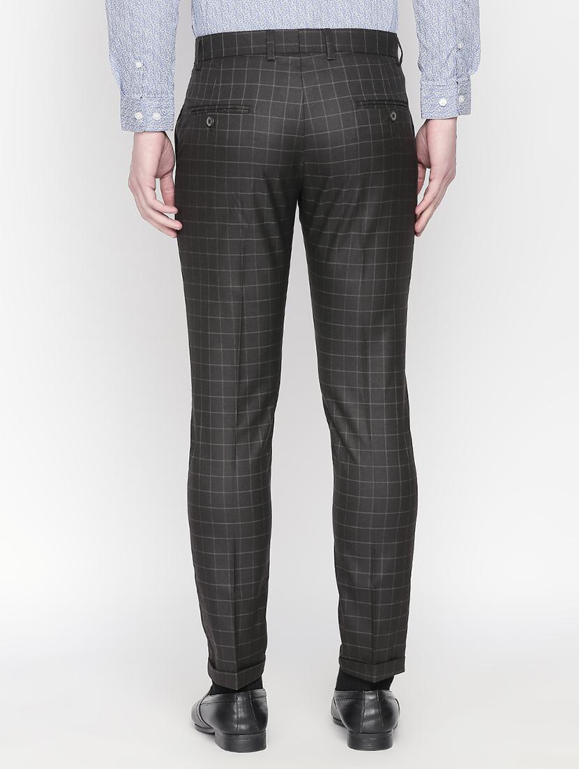 black checkered flat front formal trouser - 16699732 - Zoom Image - 3