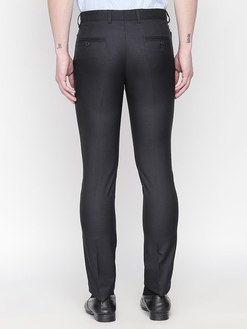 black textured flat front formal trouser - 16699743 - Zoom Image - 3