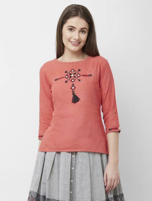 embroidered skirt top set - 16699753 - Standard Image - 1