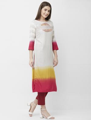embroidered straight kurta - 16699811 - Standard Image - 3