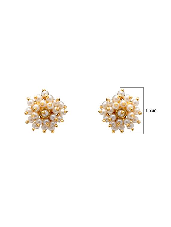 white silver studs earring - 16699831 - Zoom Image - 3