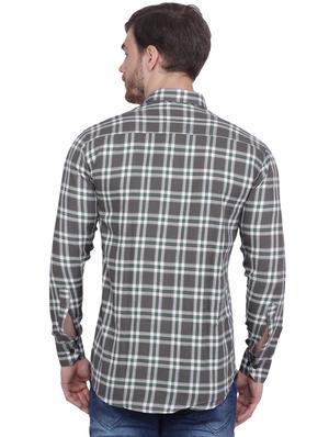 grey checkered casual shirt - 16699882 - Standard Image - 3