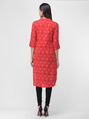 ikat straight kurta - 16700101 - Standard Image - 3