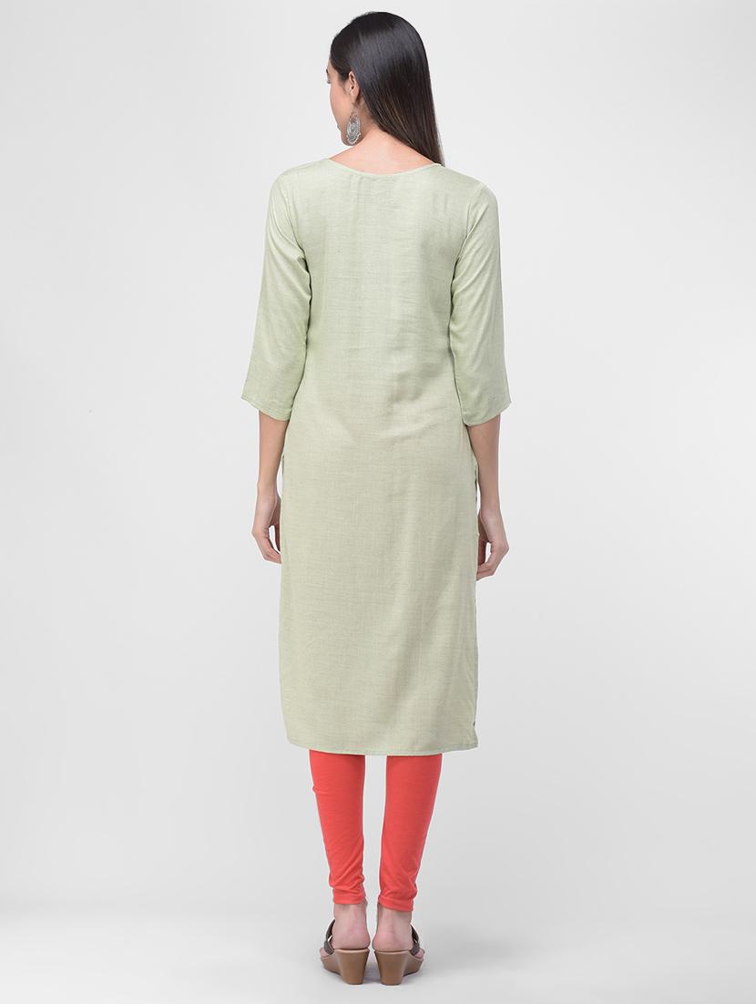 printed straight kurta - 16700155 - Zoom Image - 3