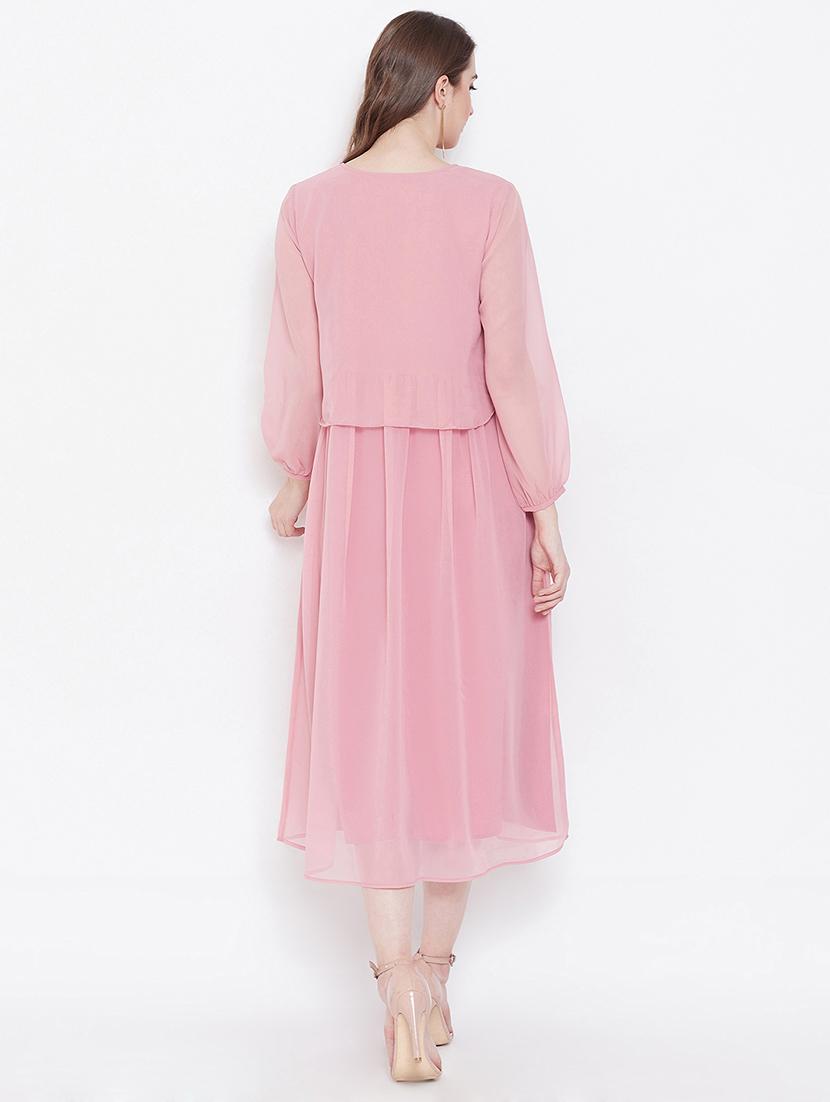 round neck embroidered layered dress - 16700254 - Zoom Image - 3