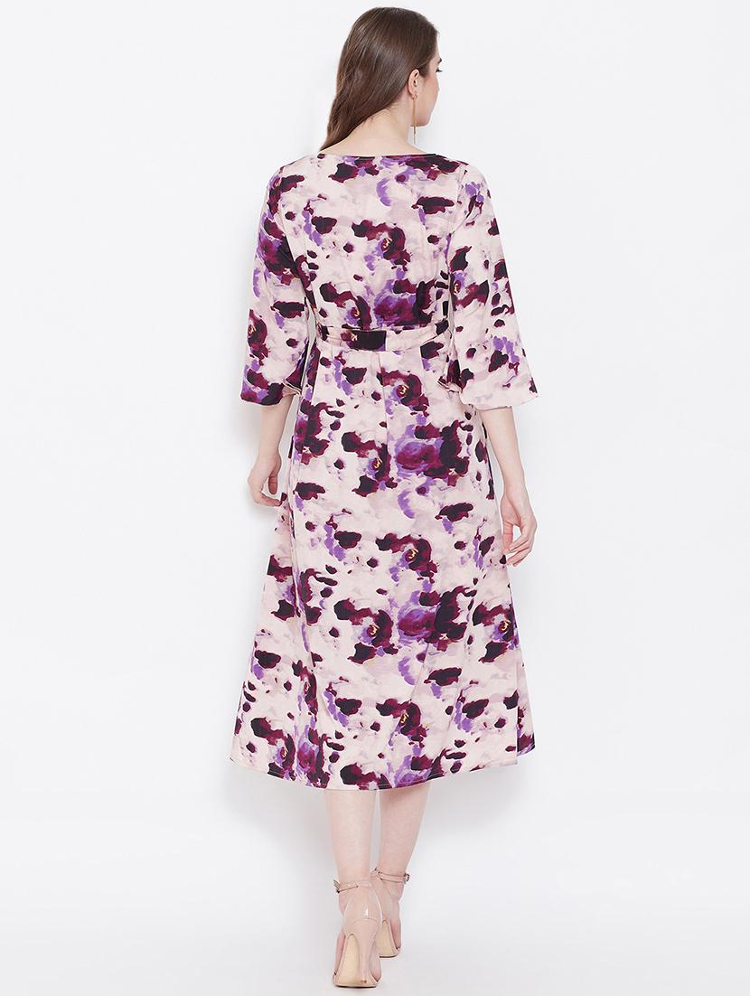 tie knot floral a-line dress - 16700256 - Zoom Image - 3