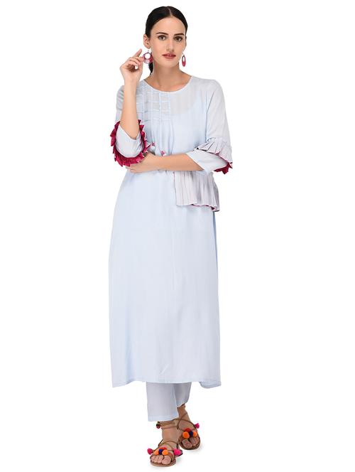 solid a-line kurta - 16700780 - Standard Image - 1