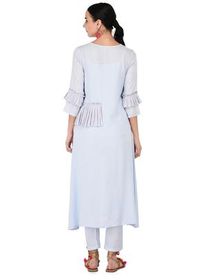 solid a-line kurta - 16700780 - Standard Image - 3