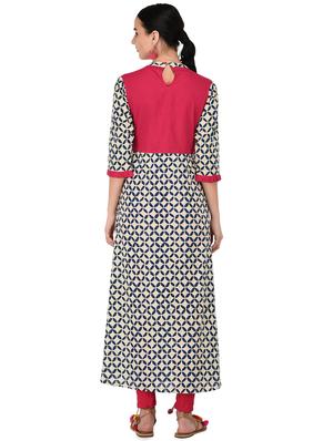 printed a-line kurta - 16700783 - Standard Image - 3