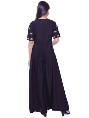 embroidered flared ethnic dress - 16700791 - Standard Image - 3