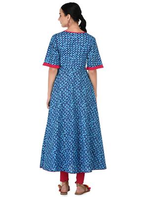 printed flared kurta - 16700799 - Standard Image - 3