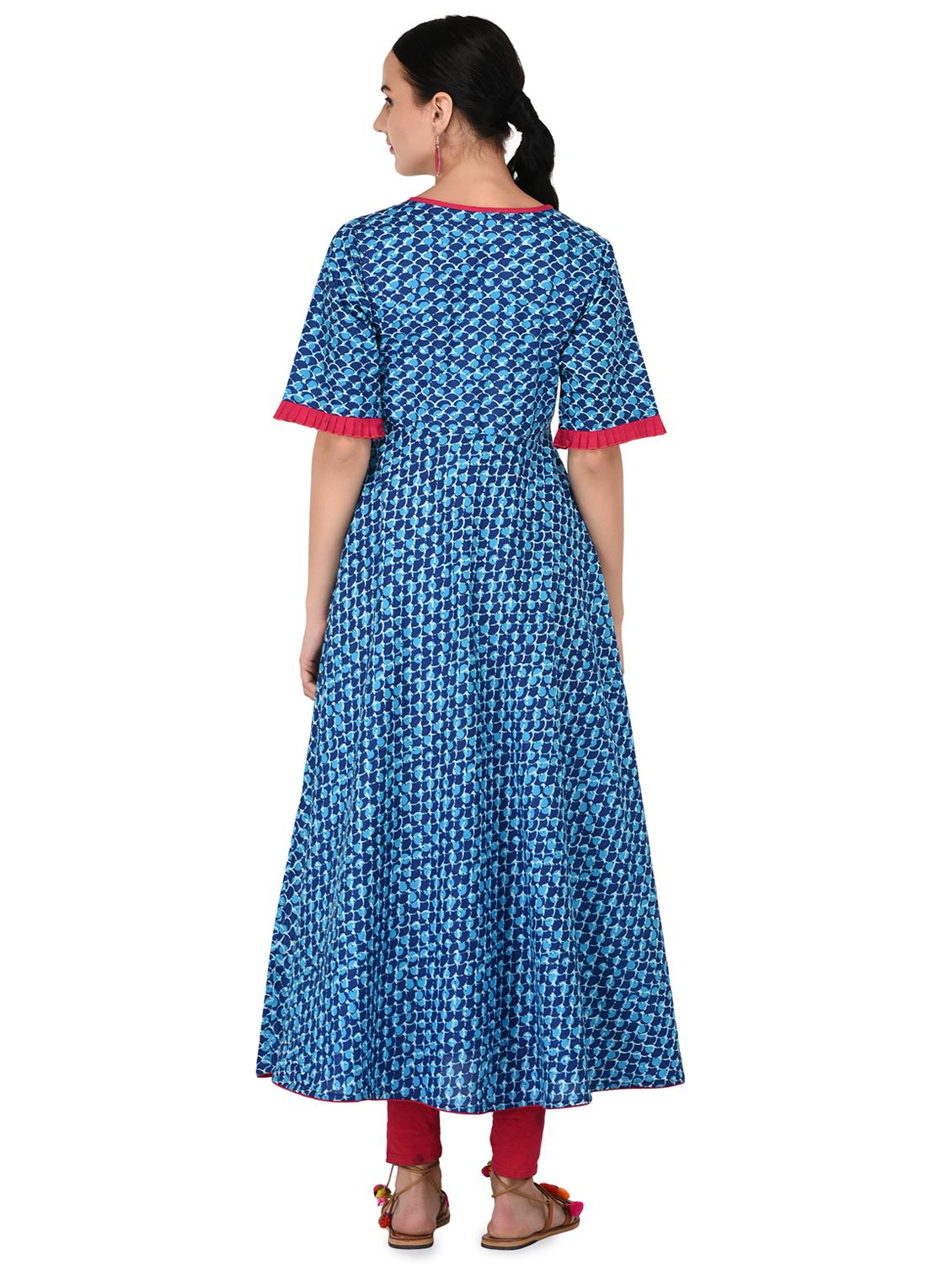 printed flared kurta - 16700799 - Zoom Image - 3