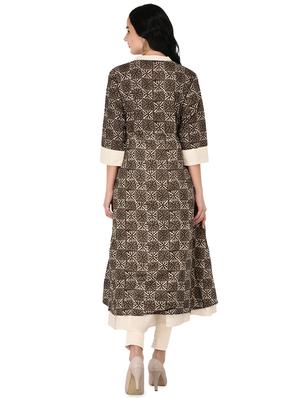 printed flared kurta - 16700800 - Standard Image - 3