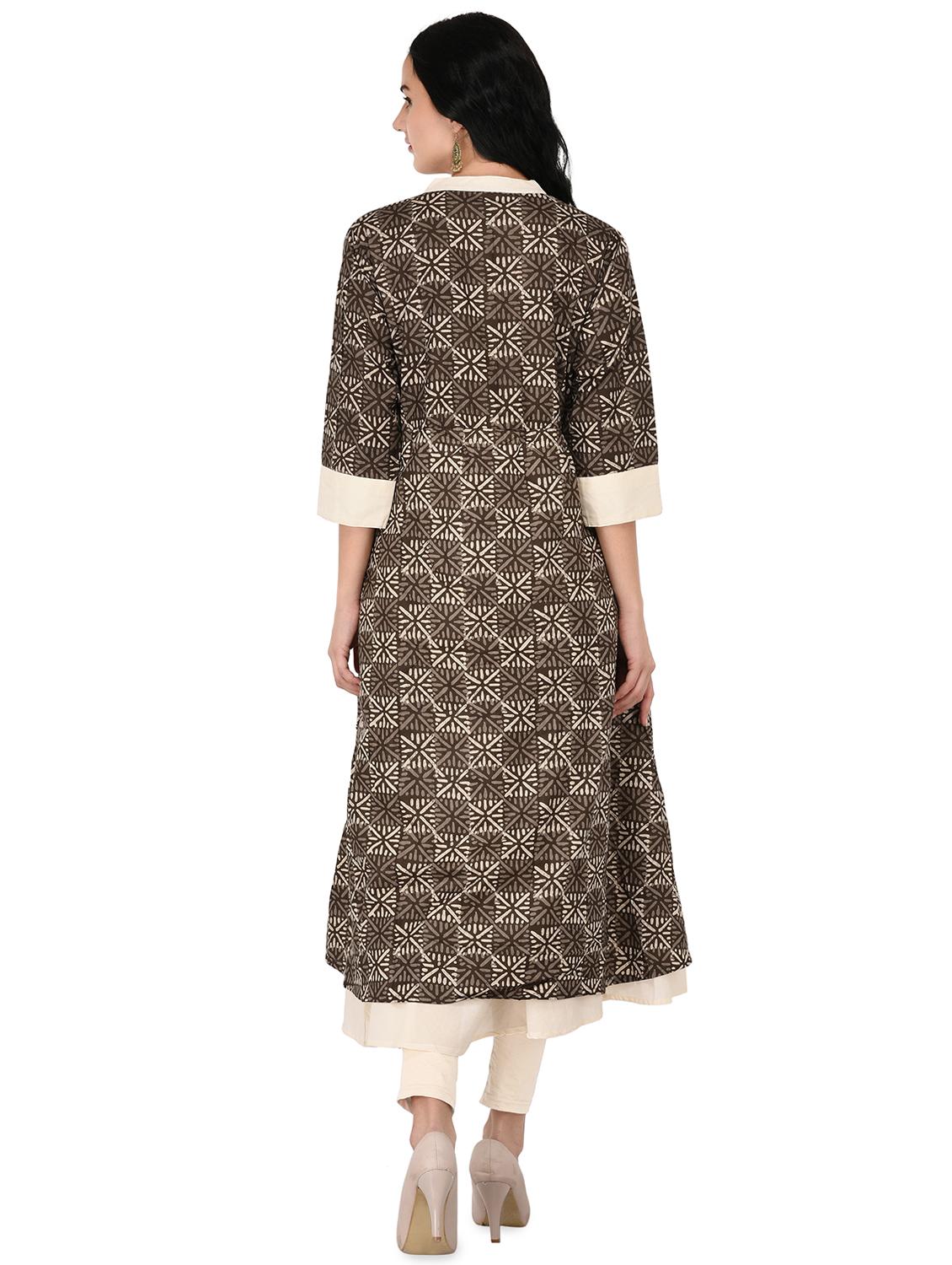 printed flared kurta - 16700800 - Zoom Image - 3