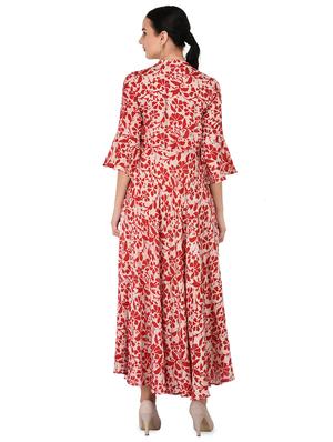 printed flared kurta - 16700801 - Standard Image - 3
