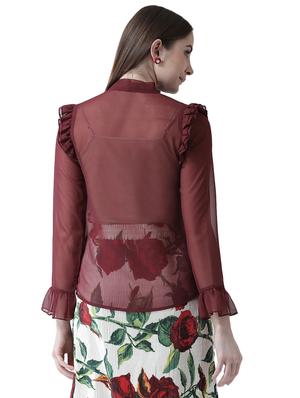 tie up neck frill detail shirt - 16700835 - Standard Image - 3