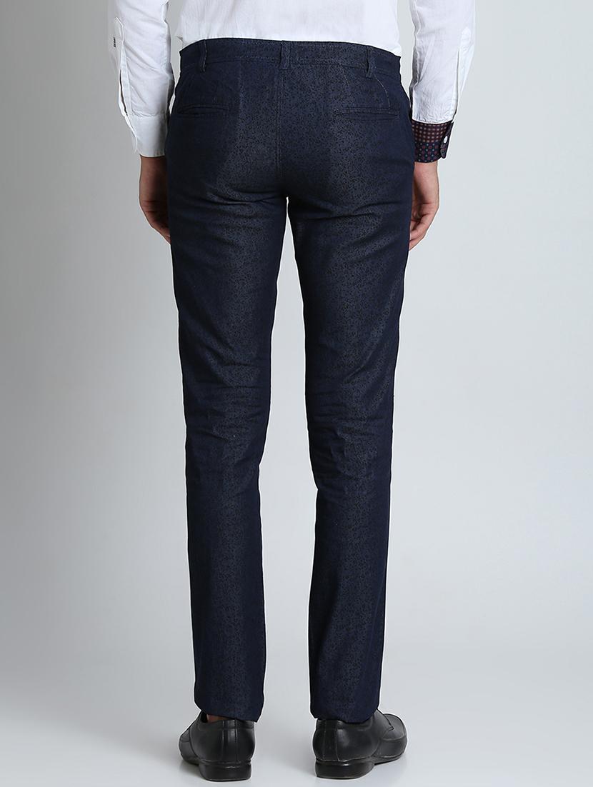 dark blue printed chinos - 16701022 - Zoom Image - 3
