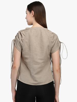 ruched detail raglan sleeved top - 16701142 - Standard Image - 3
