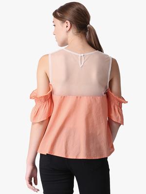 cold shoulder color block top - 16701416 - Standard Image - 3