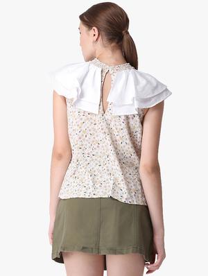 ruffle detail floral top - 16701473 - Standard Image - 3