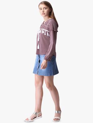 tassel detail printed top - 16701483 - Standard Image - 3