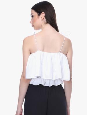 tie knot shoulder crop top - 16701484 - Standard Image - 3