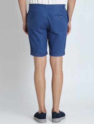 blue solid bermuda shorts - 16701789 - Standard Image - 3