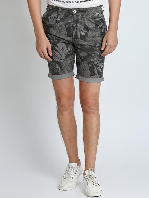 grey tropical print shorts - 16701829 - Standard Image - 1