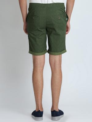 green solid bermuda shorts - 16701865 - Standard Image - 3