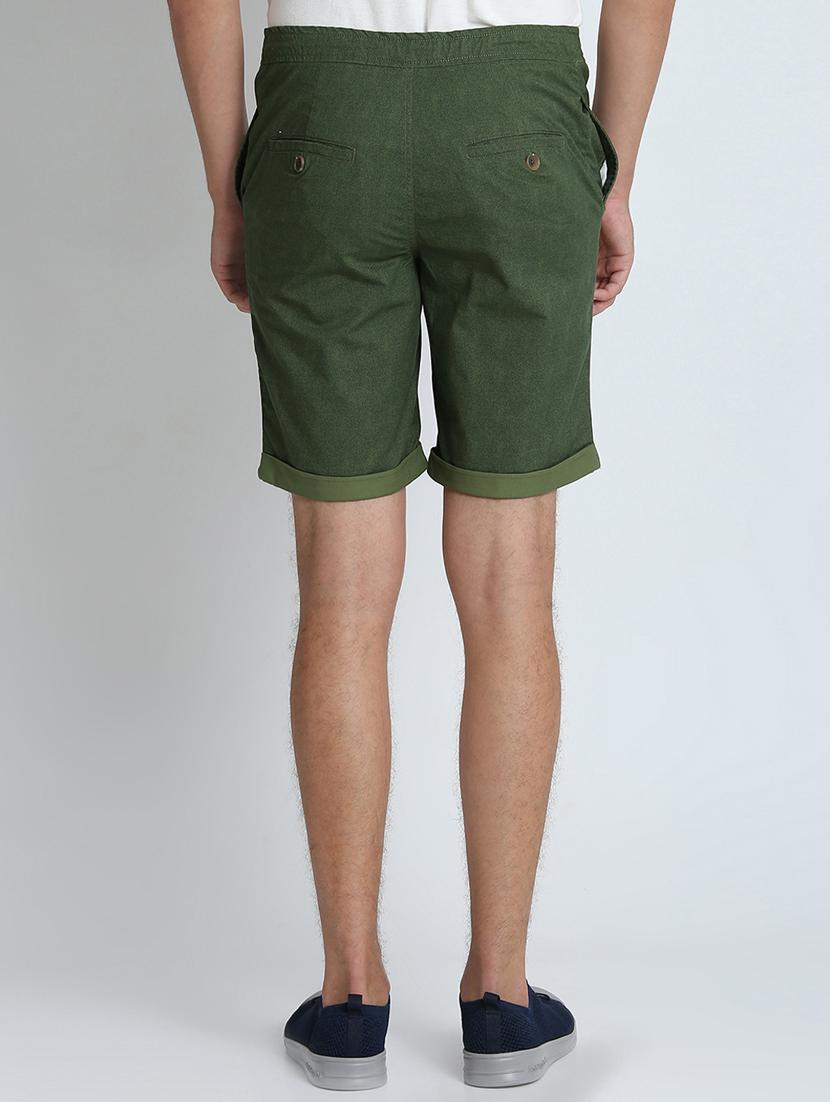 green solid bermuda shorts - 16701865 - Zoom Image - 3